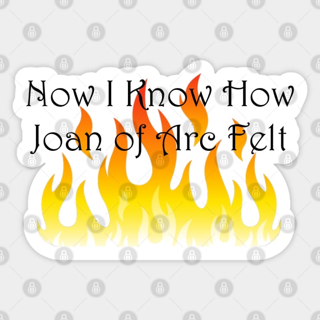 Now I Know How Joan of Arc Felt Sticker by seacucumber